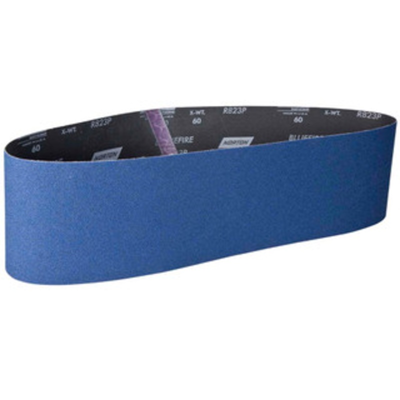 Norton 6 Wide x 48 OAL, 150 Grit, Zirconia Alumina Abrasive Belt Zirconia Alumina, Coated, X Weighted Cloth Backing 78072770042 – 41637554
