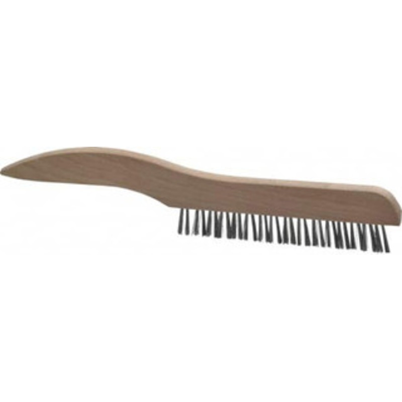 Osborn 1 Rows x 16 Columns Steel Platers Brush 5 Brush Length, 10 OAL, 3/4 Trim Length, Wood Shoe Handle 0005403900 – 53502381