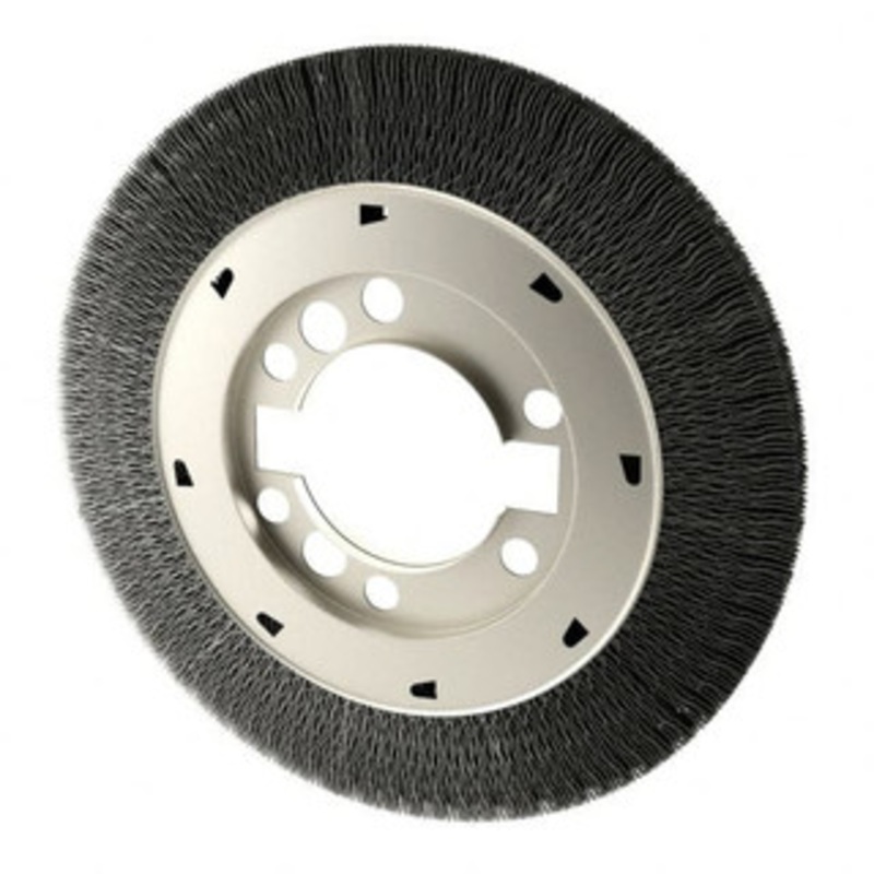 Osborn 8 OD, 2 Arbor Hole, Crimped Steel Wheel Brush 1-1/2 Face Width, 1-1/2 Trim Length, 0.008 Filament Diam, 4,500 RPM 0002202500 – 06080816
