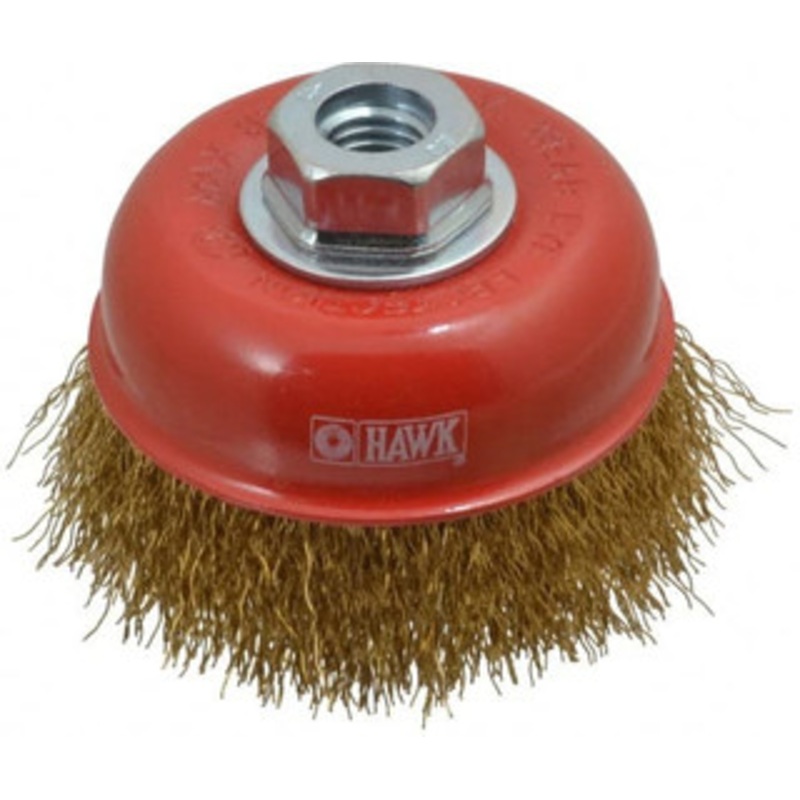Value Collection 4 Diam 5/8-11 Threaded Arbor Steel Fill Cup Brush Crimped Wire, 0.015 Wire Diam, 8,500 Max RPM S04186250 – 04186250