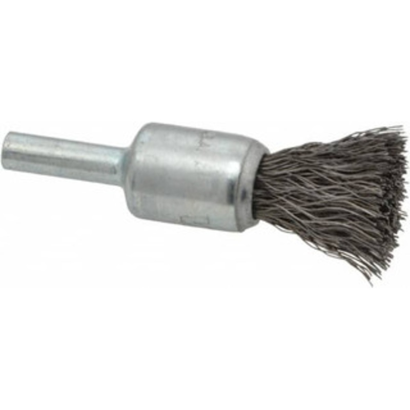 Weiler Abrasives 1/2 Diam Steel Crimped End Brush 7/8 Trim Length, 1/4 Shank Diam, 25,000 Max RPM 90287 – 00462655