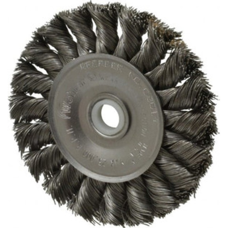 Weiler Abrasives 3 OD, 1/2 Arbor Hole, Knotted Steel Wheel Brush 3/8 Face Width, 5/8 Trim Length, 0.014 Filament Diam, 25,000 RPM 08014 – 75845180