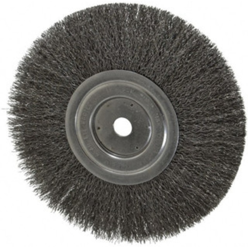 Weiler Abrasives 8 OD, 5/8 Arbor Hole, Crimped Steel Wheel Brush 1/2 Face Width, 2-1/16 Trim Length, 0.0118 Filament Diam, 6,000 RPM 01165 – 75843474