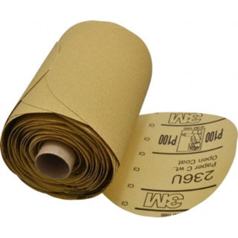 3M 5 Diam, 100 Grit Aluminum Oxide Adhesive PSA Disc Fine Grade, Yellow, C Weighted Backing, Flexible, Use with Random Orbital Sanders 00051144864898 – 60648441
