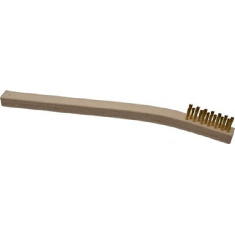 Gordon Brush 3 Rows x 7 Columns Brass Platers Brush 7-3/4 OAL, 7/16 Trim Length, Wood Toothbrush Handle 30BG – 79562682