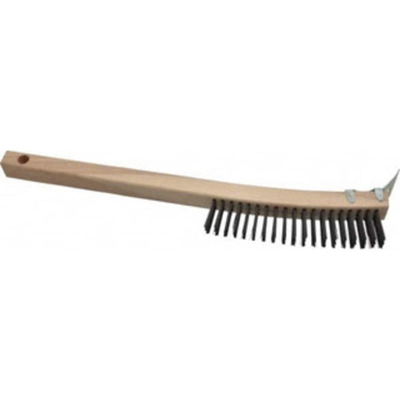 Made in USA 3 Rows x 19 Columns Wire Scratch Brush 14 OAL, 1-3/16 Trim Length, Wood Toothbrush Handle E193-SC – 01252865