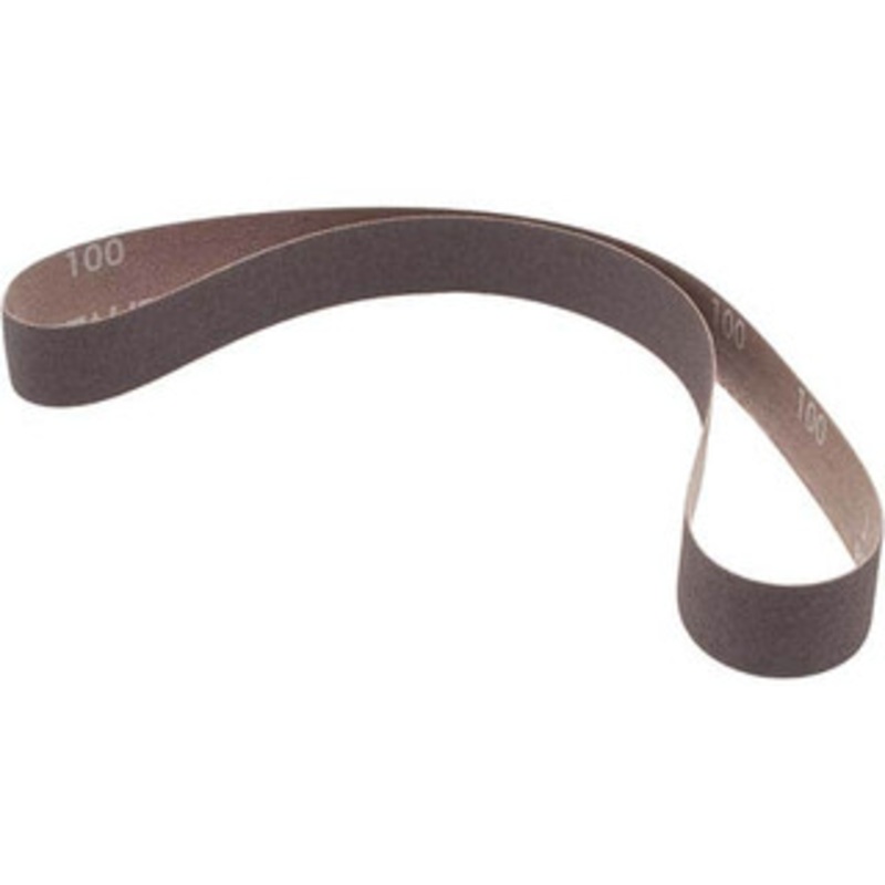 Norton 1 Wide x 30 OAL, 100 Grit, Aluminum Oxide Abrasive Belt Aluminum Oxide, Fine, Coated, X Weighted Cloth Backing, Series R283 78072727578 – 56552722