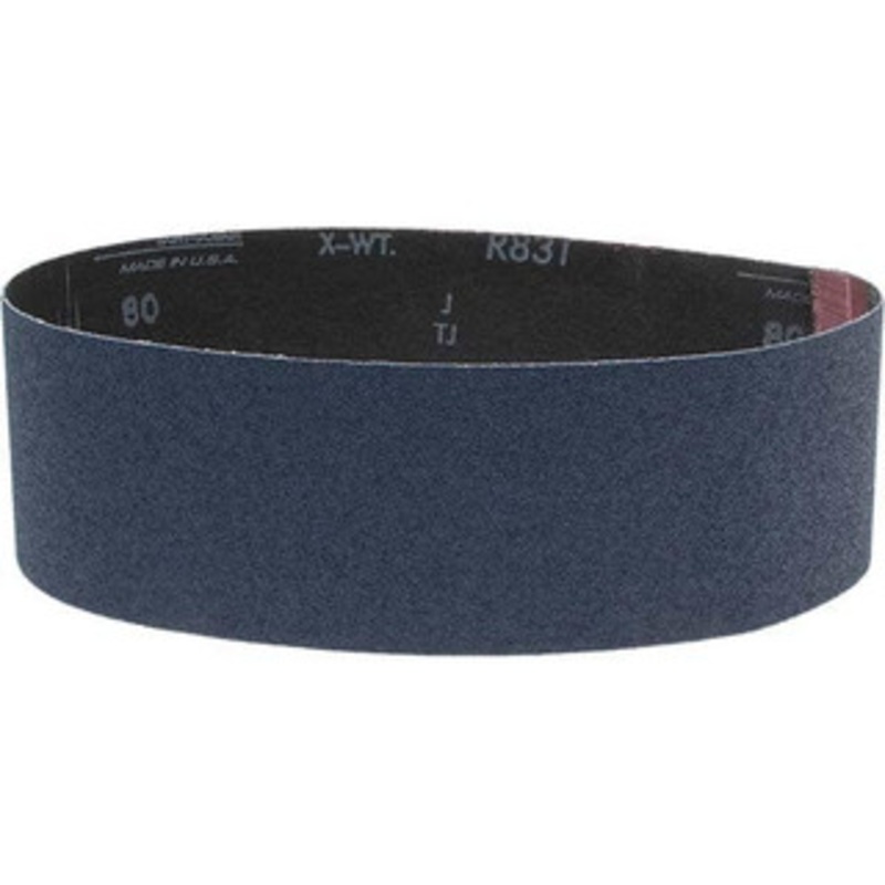 Norton 3 Wide x 24 OAL, 80 Grit, Zirconia Alumina Abrasive Belt Zirconia Alumina, Medium, Coated, Y Weighted Cloth Backing, Series 3X 07660749270 – 03061835