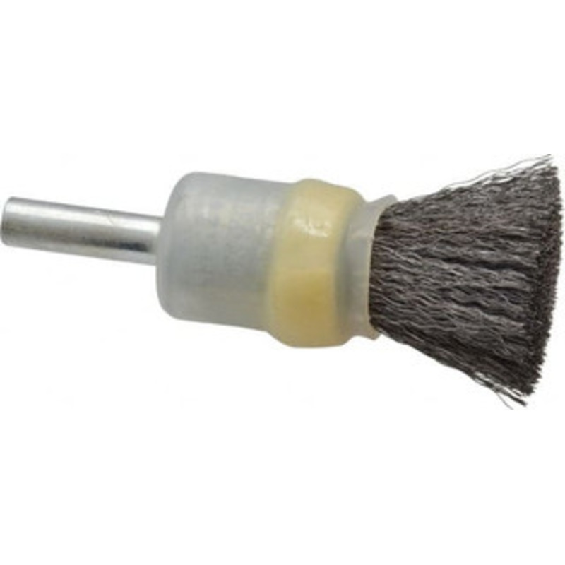 Osborn 1/2 Diam Steel Crimped End Brush 1 Trim Length, 1/4 Shank Diam, 25,000 Max RPM 0003071300 – 00126326