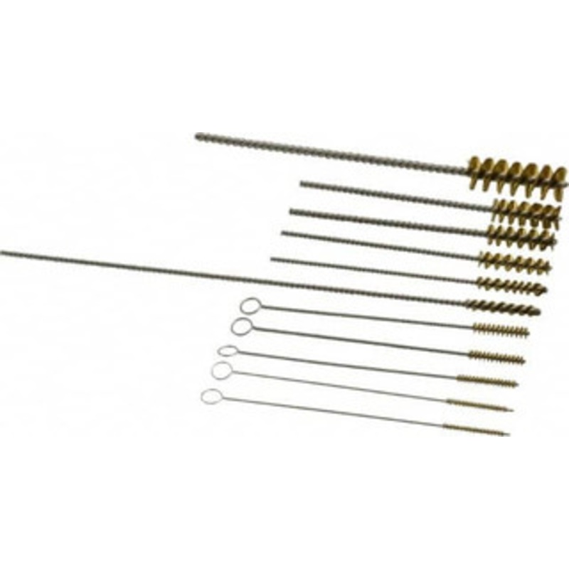 PRO-SOURCE 11 Piece Brass Hand Tube Brush Set 3/4 to 1-1/2 Brush Length, 4 OAL, 0.034 Shank Diam, Includes Brush Diams 1/4, 5/16, 3/8, 1/2 & 3/4 08042 – 03716826