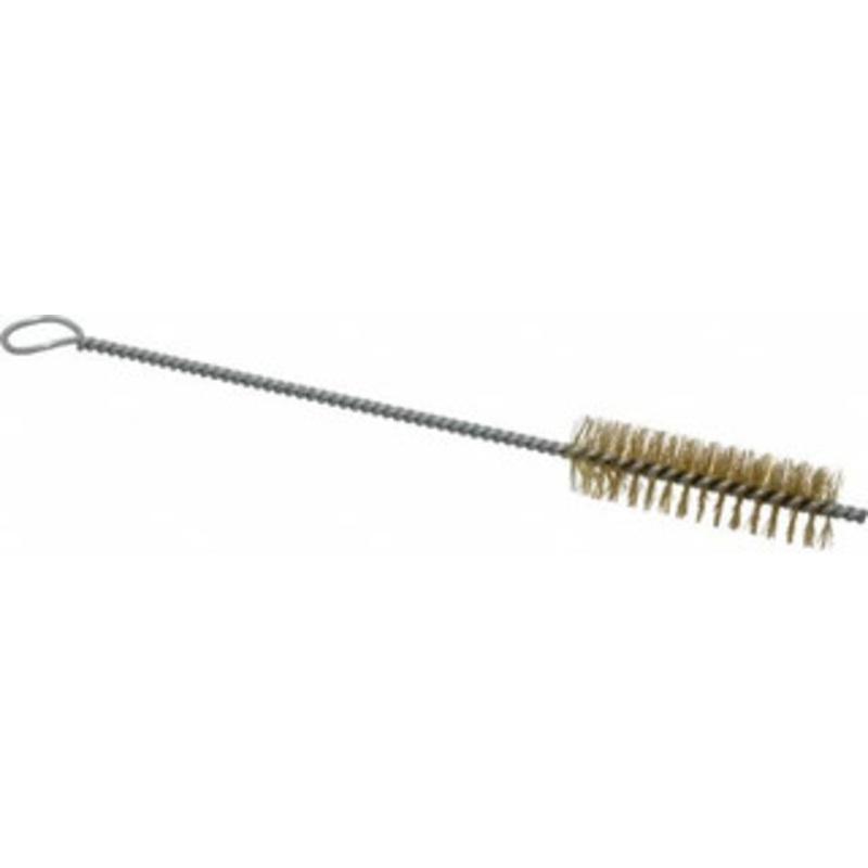 PRO-SOURCE 2-1/2 Long x 3/4 Diam Brass Twisted Wire Bristle Brush Single Spiral, 9 OAL, 0.008 Wire Diam, 0.142 Shank Diam 05107 – 03716313