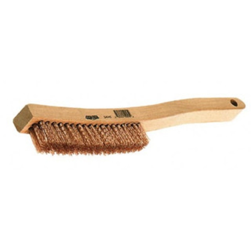 Weiler Abrasives 4 Rows x 19 Columns Nylon Plater Brush 5-1/2 Inch Brush Length, 13 Inch Overall Length, 1 Inch Trim Length, Wood Handle 44077 – 82071606