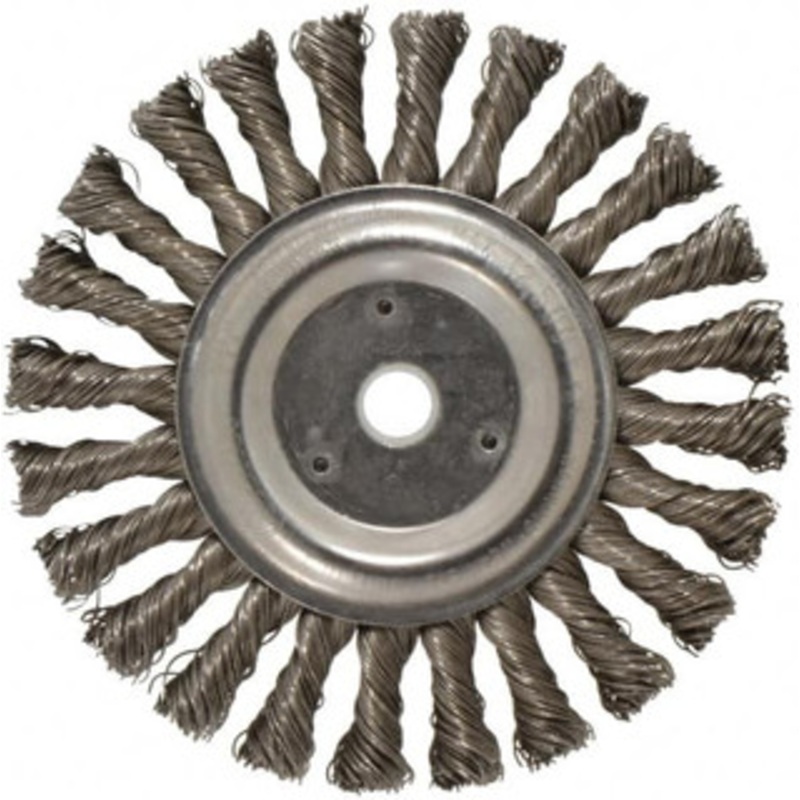 Weiler Abrasives 6 OD, 5/8 Arbor Hole, Knotted Steel Wheel Brush 1/2 Face Width, 1-3/8 Trim Length, 0.023 Filament Diam, 12,500 RPM 08775 – 75845578