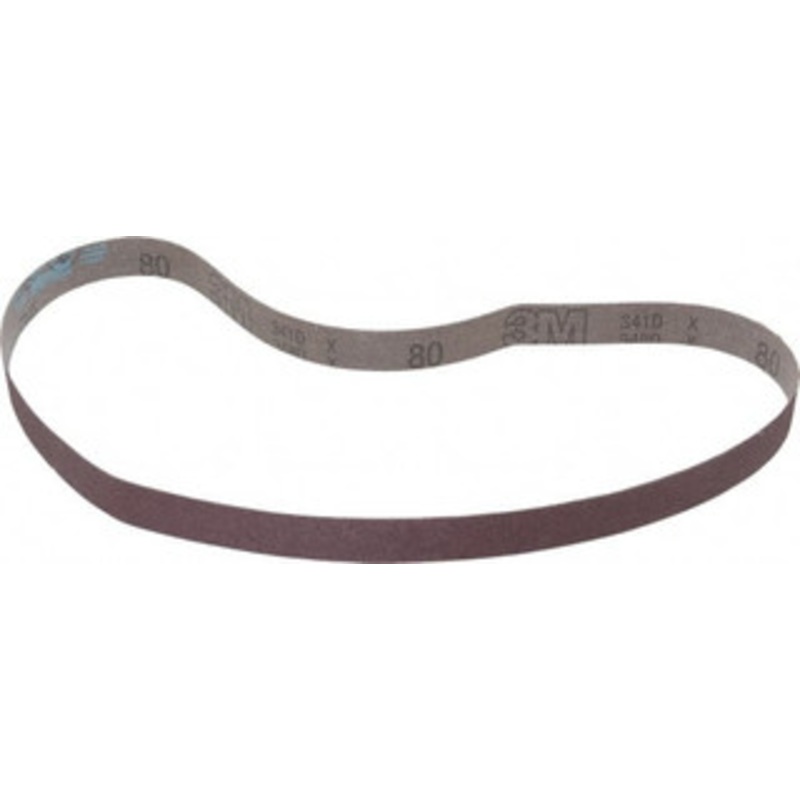 3M 1 Wide x 42 OAL, 80 Grit, Aluminum Oxide Abrasive Belt Aluminum Oxide, Medium, Coated, X Weighted Cloth Backing, Series 241D 7000118858 – 01876002