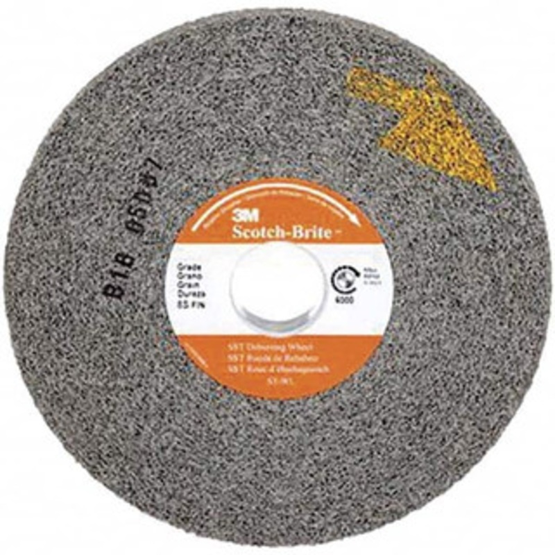 3M 12 Diam, 2 Face Width, 5 Center Hole, Fine Grade, Silicon Carbide Deburring Wheel Convolute, Hard Density 8 Grade, 3,000 RPM 7010364285 – 01261619