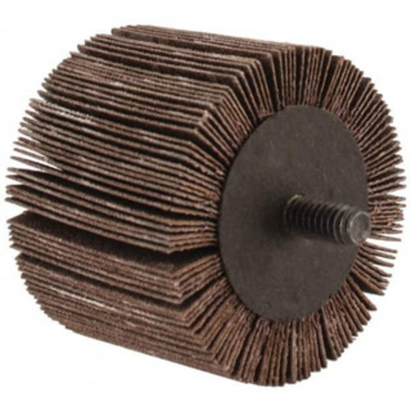 3M 2 Diam x 1-1/2 Face Width, Very Fine Aluminum Oxide Coated Mounted Flap Wheel 1/4-20 Threaded Mount, 180 Grit, XE Weighted Cloth Backing, 20,000 Max RPM 00051119126297 – 09289414