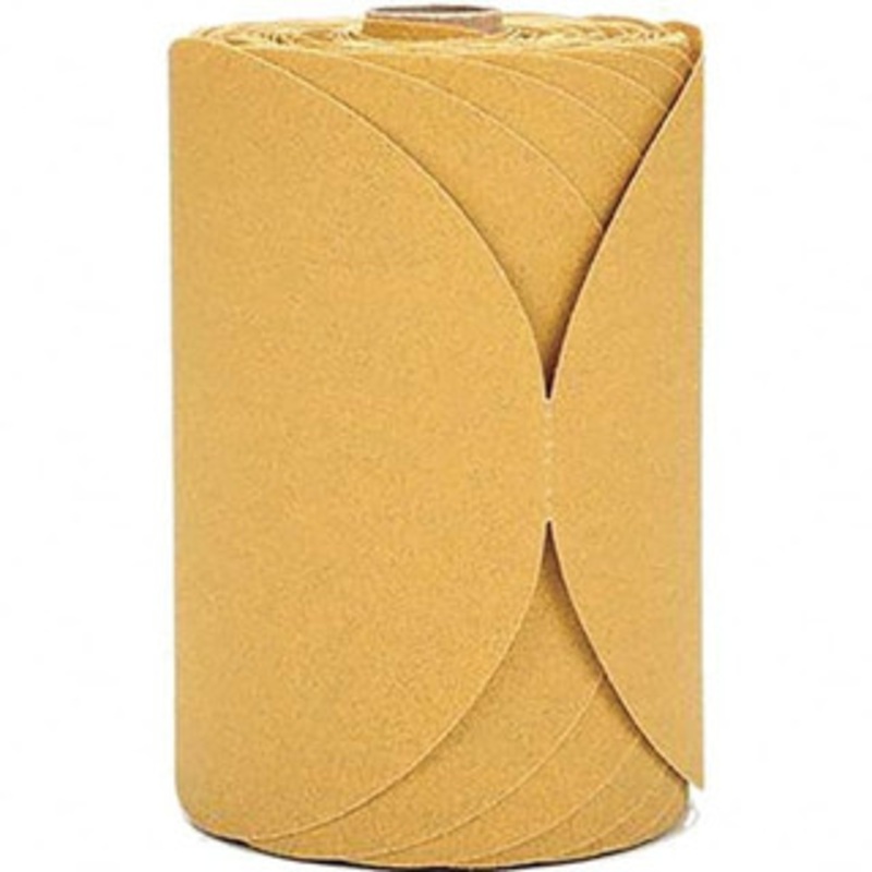 3M 6 Diam, 120 Grit FEPA, Aluminum Oxide Adhesive PSA Disc Fine Grade, Gold, A Weighted Backing, Flexible, Use with Random Orbital Sanders 7010326145 – 01209337