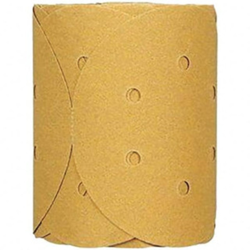 3M 6 Diam, 80 Grit FEPA, Aluminum Oxide Adhesive PSA Disc Medium Grade, Gold, A Weighted Backing, Flexible, Use with Random Orbital Sanders 7100152674 – 01209642