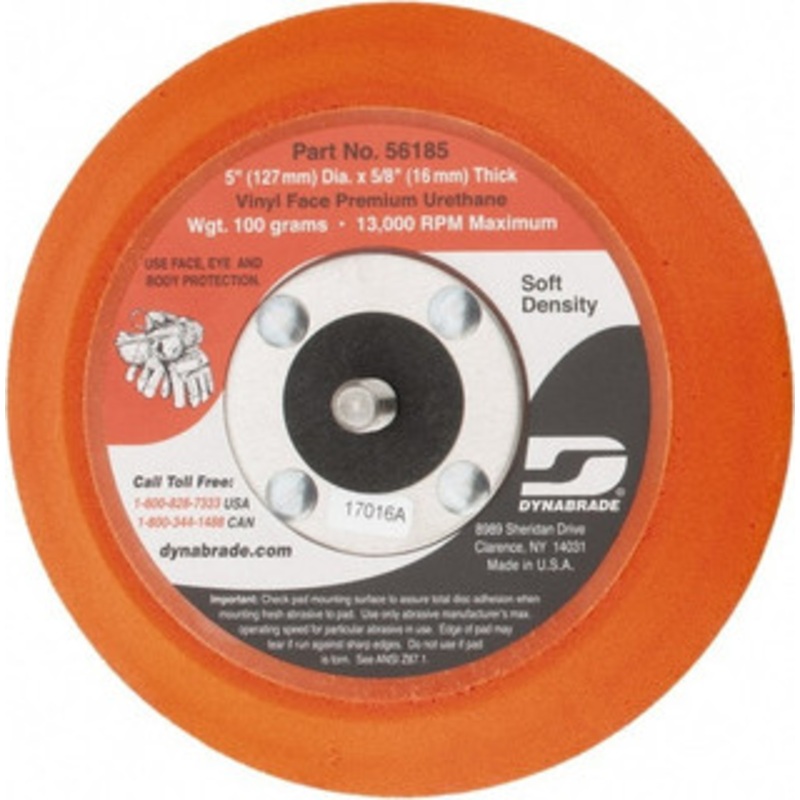 Dynabrade 5 Diam Adhesive/PSA Disc Backing Pad Soft Density, 13,000 RPM 56185 – 03765641