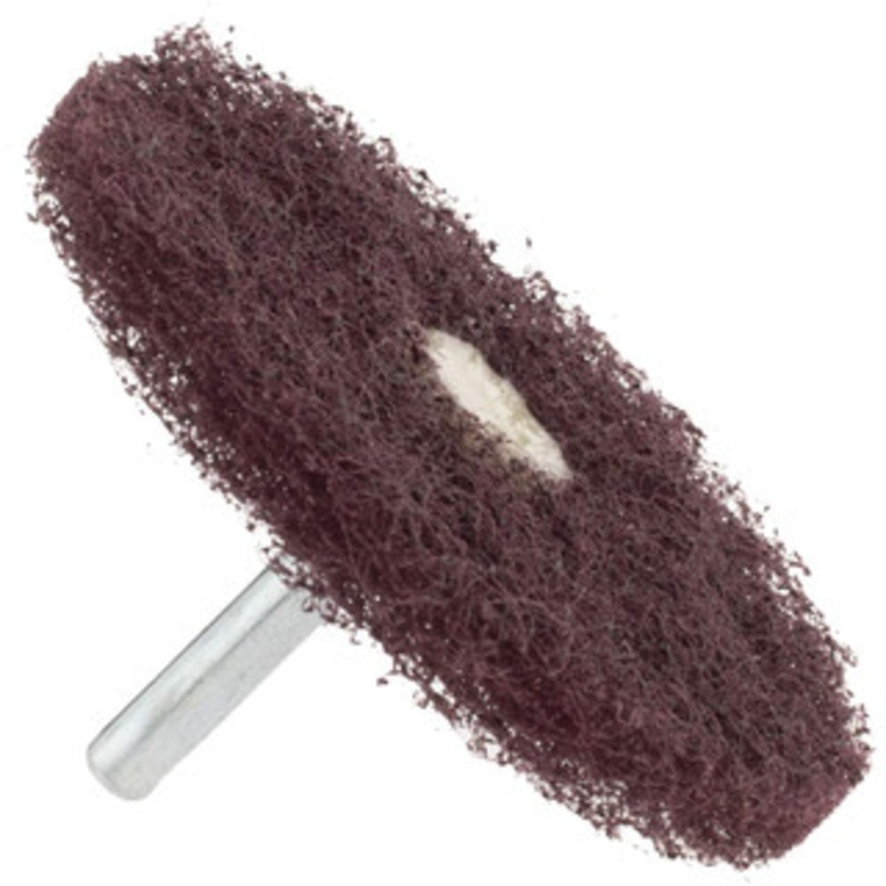 Merit Abrasives 3 Diam, Medium Mounted Scrubber Buffing Wheel 1 Ply, Medium Grade, 1/4 Shank Diam, 8,000 RPM 66261090363 – 84525526