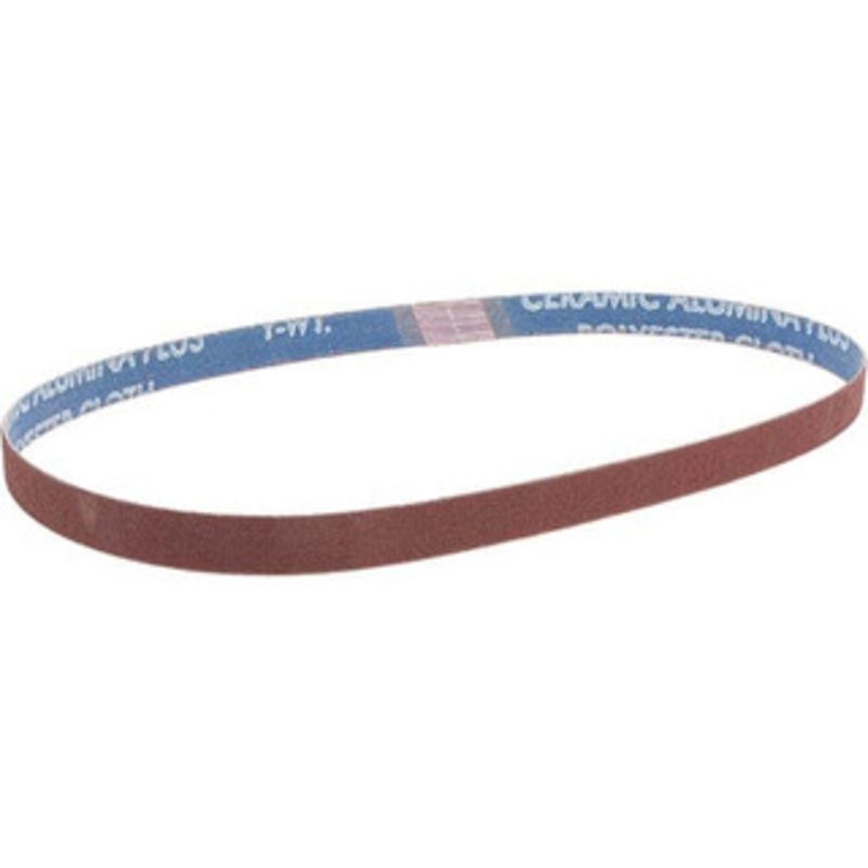 Norton 1/2 Wide x 24 OAL, 100 Grit, Ceramic Abrasive Belt Ceramic, Fine, Coated, Y Weighted Cloth Backing, Series R981 78072745021 – 82108192