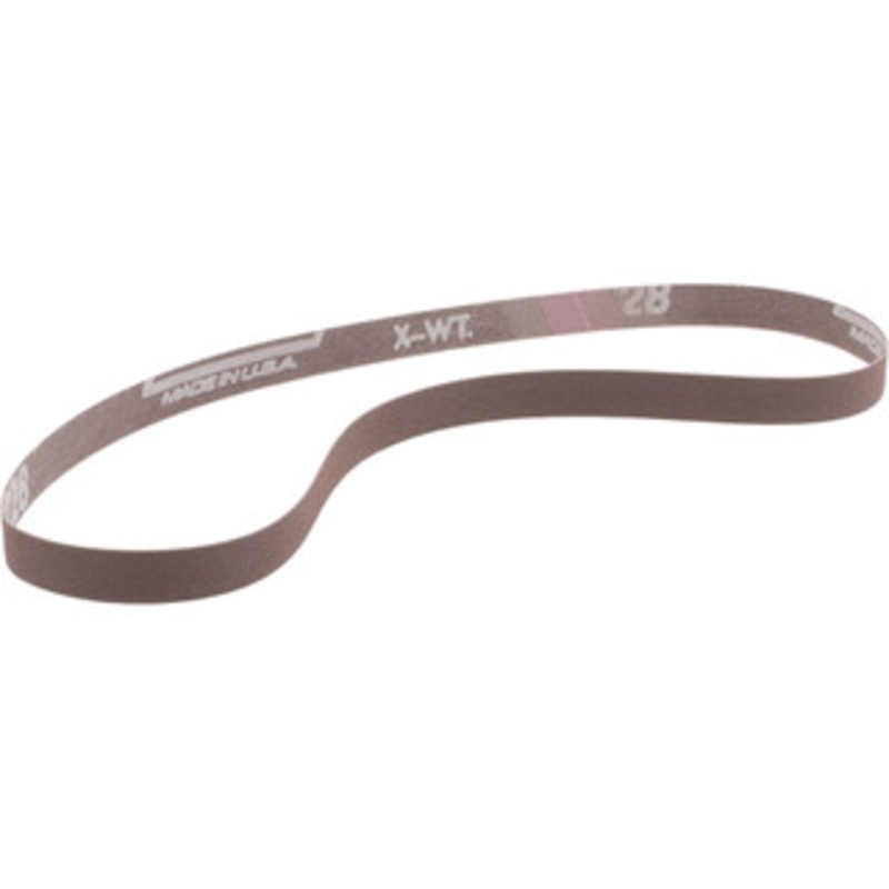 Norton 1/2 Wide x 24 OAL, 180 Grit, Aluminum Oxide Abrasive Belt Aluminum Oxide, Very Fine, Coated, Series R228 78072778625 – 82115221