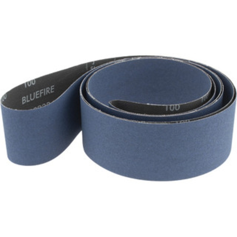 Norton 3 Wide x 132 OAL, 100 Grit, Zirconia Alumina Abrasive Belt Zirconia Alumina, Fine, Coated, X Weighted Cloth Backing, Series R823 78072728790 – 85123107