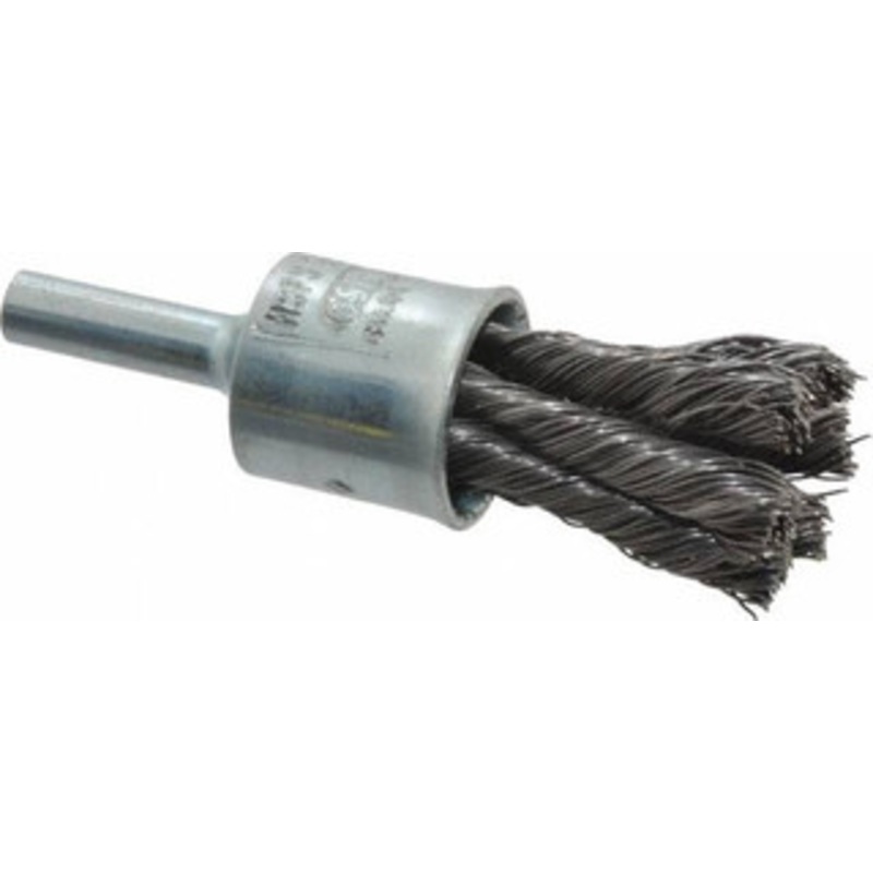 Osborn 1/2 Diam Steel Knotted End Brush 1-1/8 Trim Length, 1/4 Shank Diam, 22,000 Max RPM 0003073500 – 00126540