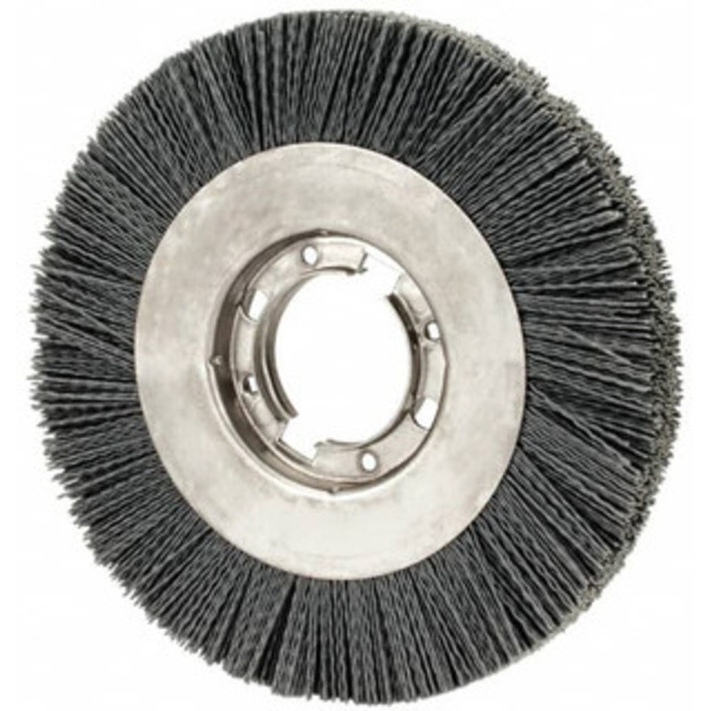 Osborn 8 OD, 2 Arbor Hole, Crimped Nylon Wheel Brush 7/8 Face Width, 1-1/2 Trim Length, 4,500 RPM 0002241400 – 06081046