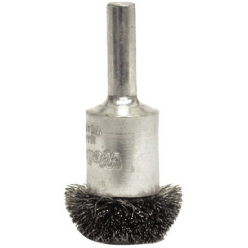 Weiler Abrasives 1 Diam Stainless Steel Flared Crimped End Brush 1/4 Shank Diam, 25,000 Max RPM 10042 – 75846428