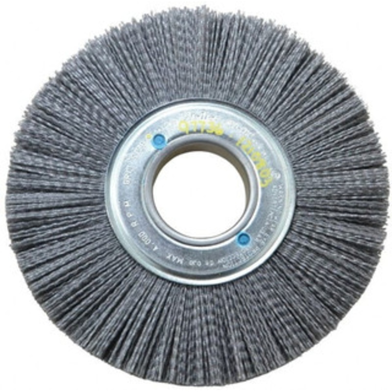 Weiler Abrasives 8 OD, 2 Arbor Hole, Crimped Nylon Wheel Brush 1 Face Width, 2-1/4 Trim Length, 0.04 Filament Diam, 3,600 RPM 97736 – 00291492
