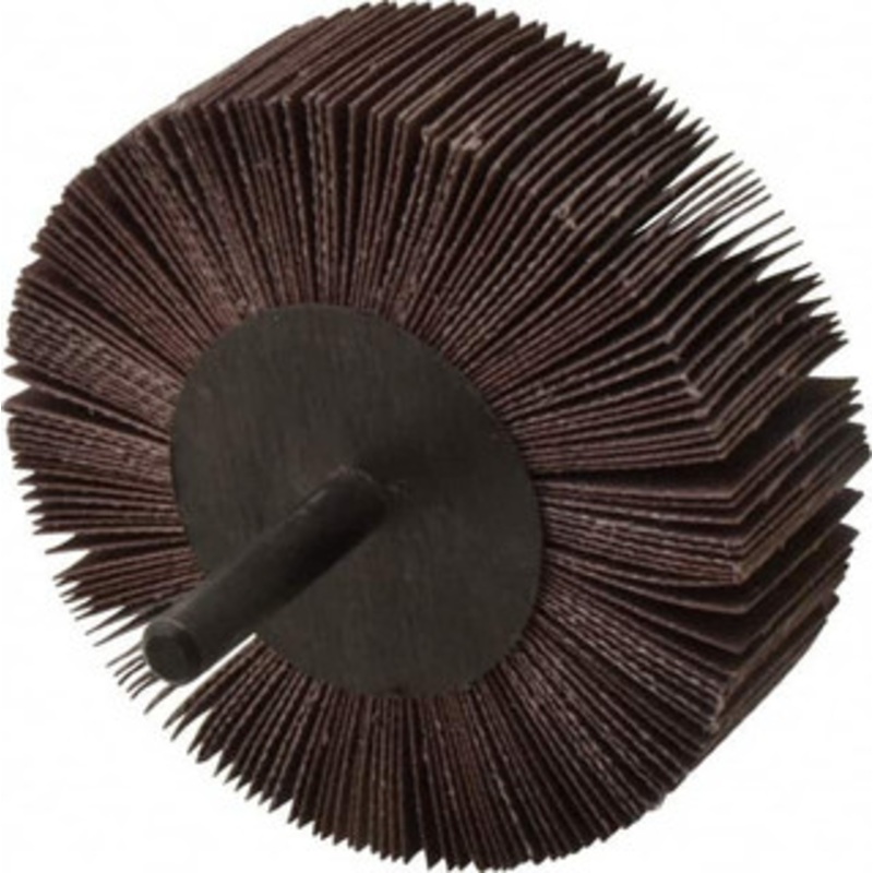 3M 3 Diam x 1 Face Width, Extra Fine Aluminum Oxide Coated Mounted Flap Wheel 1/4 Shank Mount, 320 Grit, XE Weighted Cloth Backing, 18,000 Max RPM 00051119112672 – 09289018