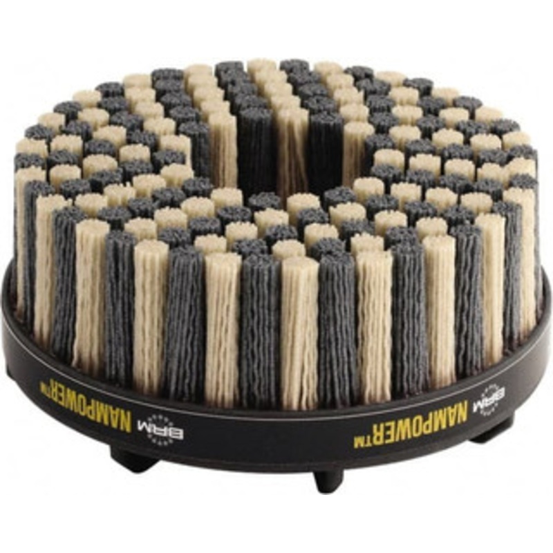 Brush Research Manufacturing 4 180 Grit Ceramic/Silicon Carbide Tapered Disc Brush Medium Fine Grade, CNC Adapter Connector, 0.71 Trim Length, 7/8 Arbor Hole ADD10038180 – 92185123
