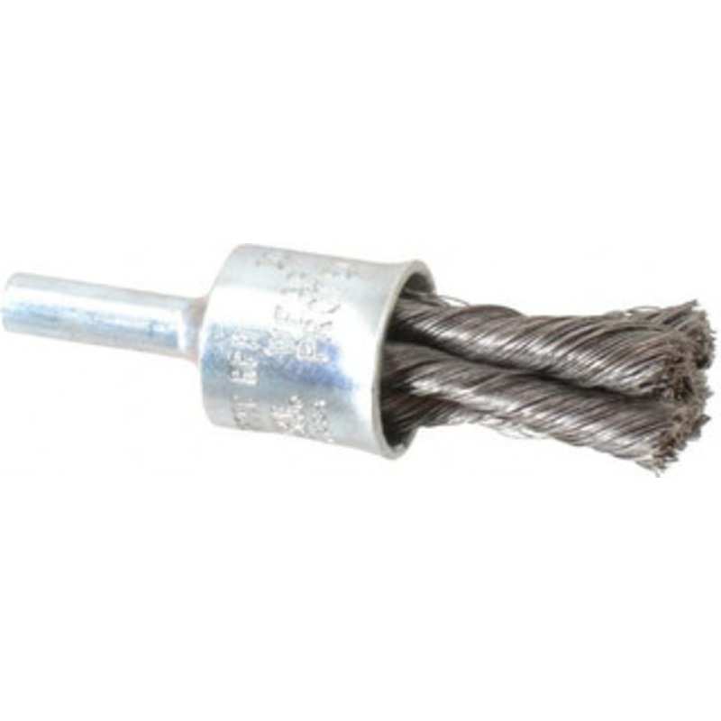 Osborn 1/2 Diam Steel Knotted End Brush 1-1/8 Trim Length, 1/4 Shank Diam, 22,000 Max RPM 0003073400 – 00126532