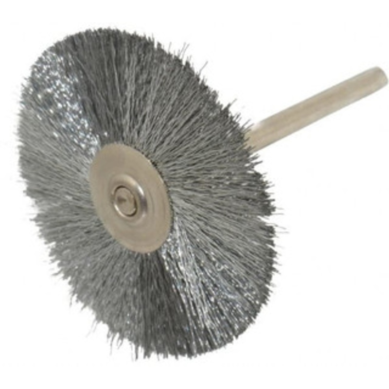 Weiler Abrasives 1-1/2 OD, 1/8 Shank Diam, Crimped Steel Wheel Brush 1/2 Trim Length, 0.005 Filament Diam, 25,000 RPM 98427 – 75852566