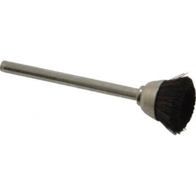 Weiler Abrasives 9/16 Diam 1/8 Shank Hair Fill Cup Brush Straight Wire, 0.003 Wire Diam, 1/4 Trim, 37,000 Max RPM 98438 – 75852293