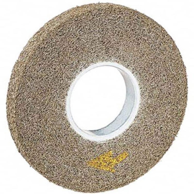 3M 12 Diam, 1 Face Width, 5 Center Hole, Medium Grade, Aluminum Oxide Deburring Wheel Convolute, Hard Density 7 Grade, 3,000 RPM 7010364171 – 01260736