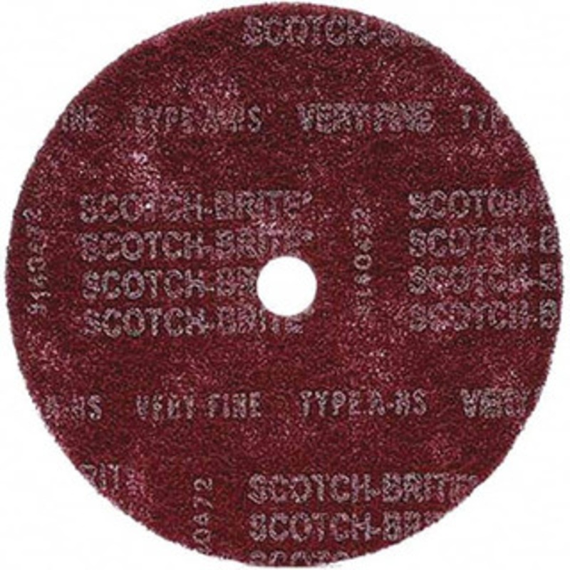 3M 12 Very Fine Grade Aluminum Oxide Deburring Disc 1-1/4 Center Hole, Arbor Connection, Maroon, 1,900 Max RPM 7010328947 – 08659500