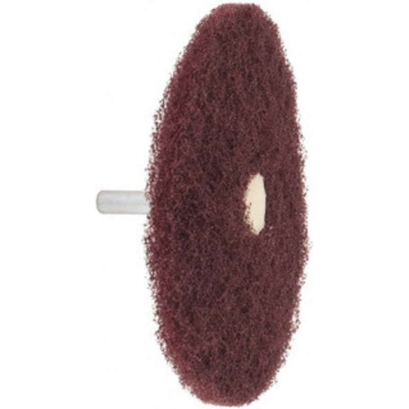 Merit Abrasives 4 Diam, Medium Mounted Scrubber Buffing Wheel 1 Ply, Very Fine Grade, 1/4 Shank Diam, 6,000 RPM 66254416296 – 84525427