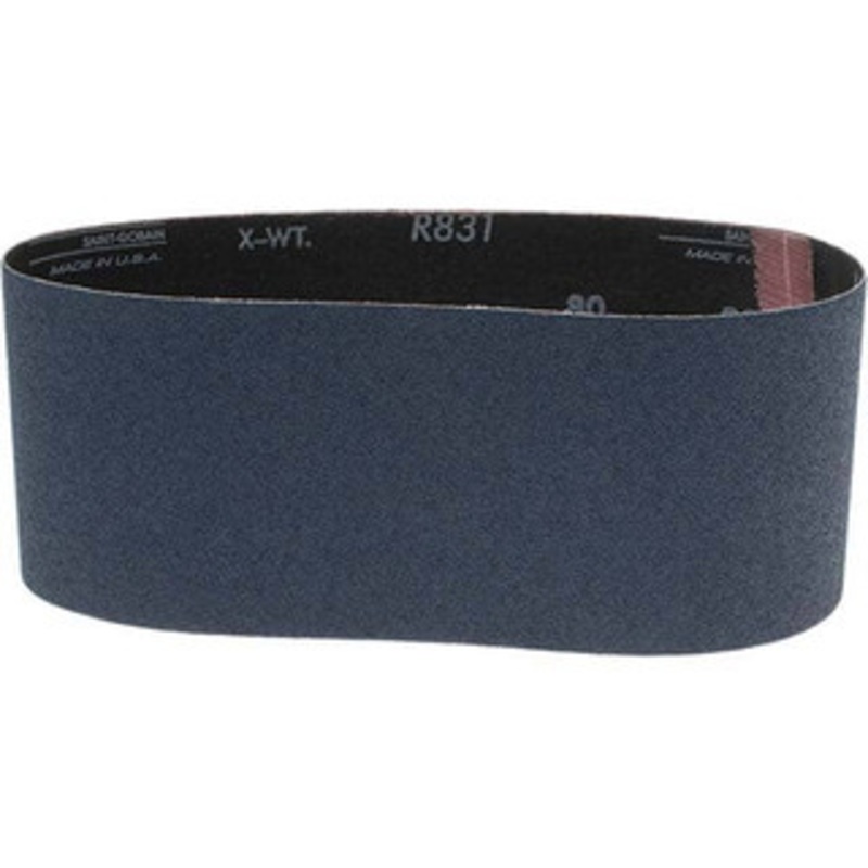 Norton 4 Wide x 24 OAL, 80 Grit, Zirconia Alumina Abrasive Belt Zirconia Alumina, Medium, Coated, Y Weighted Cloth Backing, Series 3X 07660749276 – 03061884