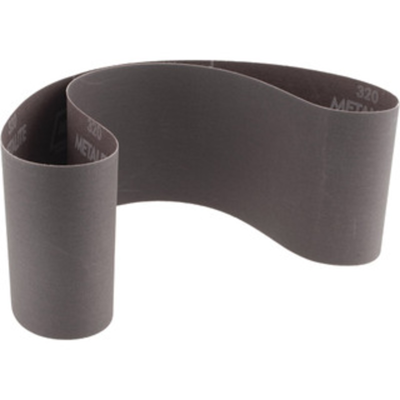 Norton 4 Wide x 36 OAL, 320 Grit, Aluminum Oxide Abrasive Belt Aluminum Oxide, Extra Fine, Coated, X Weighted Cloth Backing, Series R228 78072722071 – 97065536