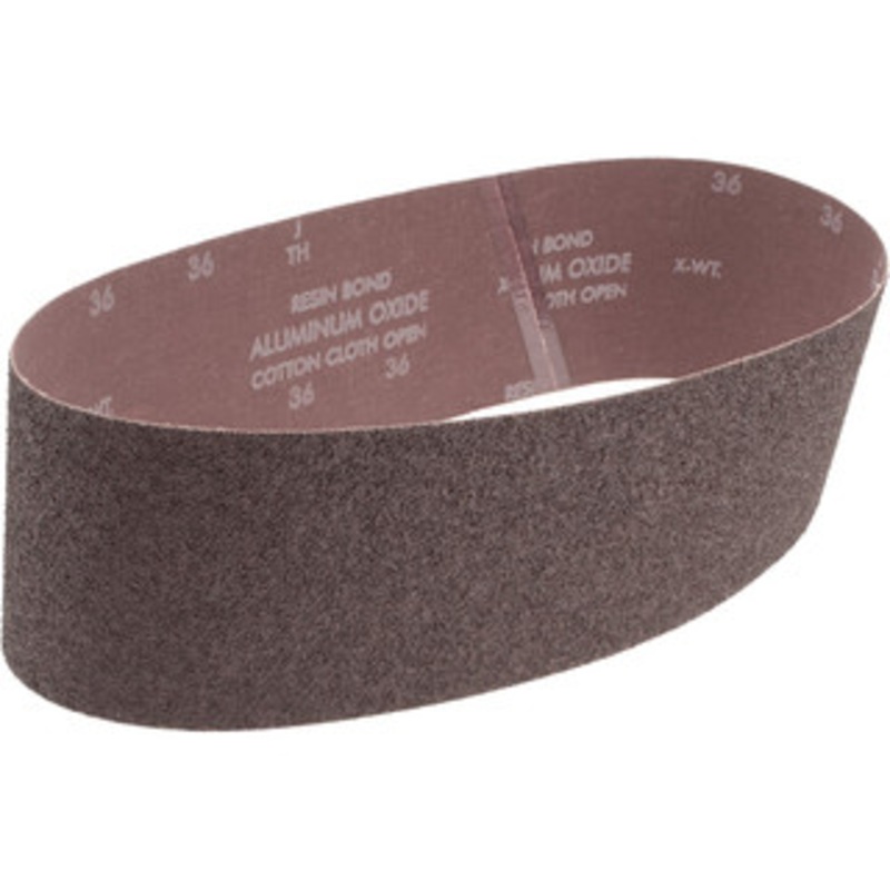Norton 4 Wide x 36 OAL, 36 Grit, Aluminum Oxide Abrasive Belt Aluminum Oxide, Very Coarse, Coated, X Weighted Cloth Backing, Series R228 78072727963 – 82103763