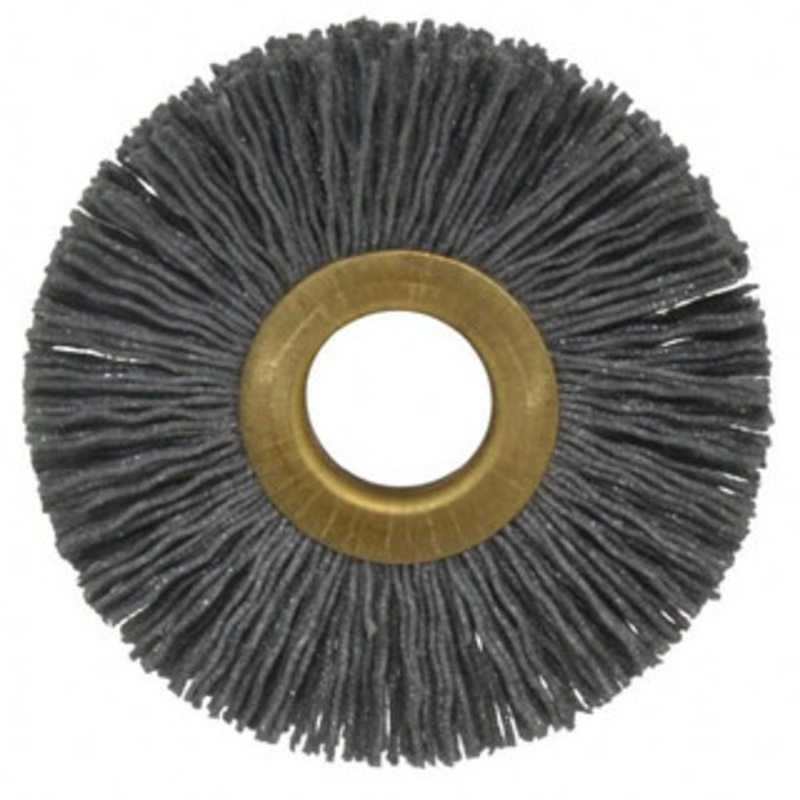 Osborn 2-1/2 OD, 5/8 Arbor Hole, Crimped Nylon Wheel Brush 3/8 Face Width, 11/16 Trim Length, 15,000 RPM 0001140600 – 06081756
