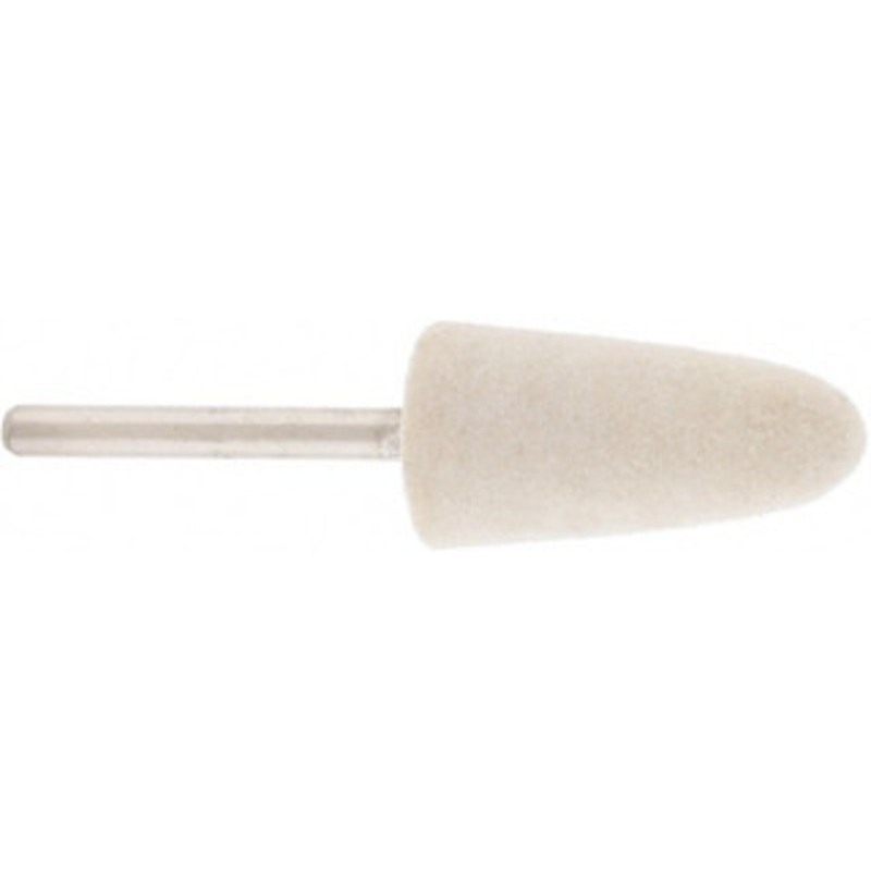 Value Collection 1/2 Diam 1/8 Shank Diam Hard Density Conical Shaped Mounted Bob 1 Head Length, 2 Shank Length, Wool Felt 516145 – 91068502