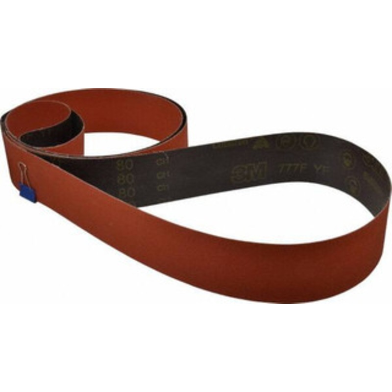3M 3 Wide x 132 OAL, 80 Grit, Ceramic Abrasive Belt Ceramic, Medium, Coated, YF Weighted Cloth Backing, Wet/Dry, Series 777F 7000118451 – 82947649