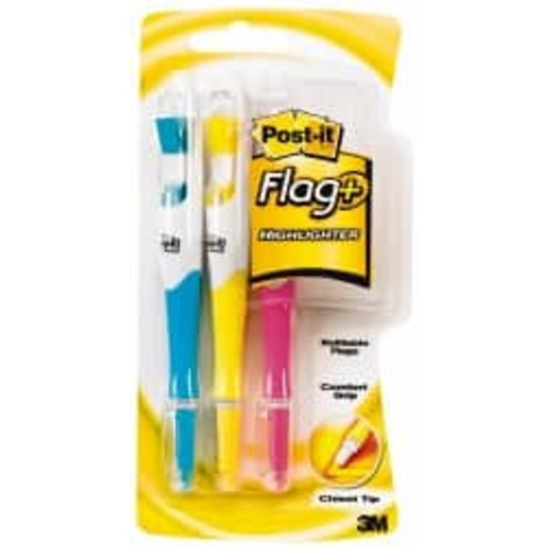 3M Pack of (3), Yellow, Pink, Blue Highlighters Chisel Tip, Oil-Based Ink 7010332080 – 66526120