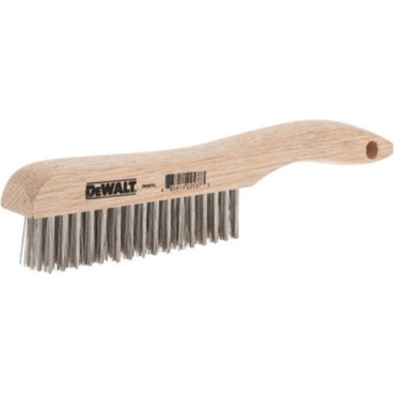 DeWALT 15 Rows x 4 Columns Stainless Steel Scratch Brush 10 OAL, 1-1/8 Trim Length, Wood Shoe Handle DW49702 – 42195164