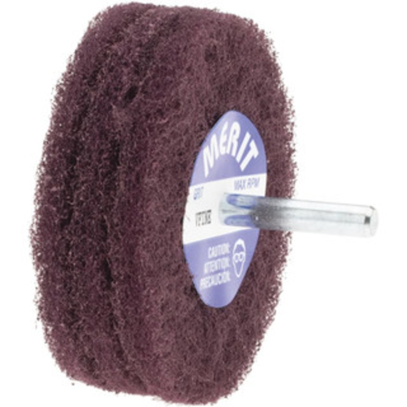 Merit Abrasives 3 Diam, Medium Mounted Scrubber Buffing Wheel 3 Ply, Very Fine Grade, 1/4 Shank Diam, 8,000 RPM 08834131560 – 72371784