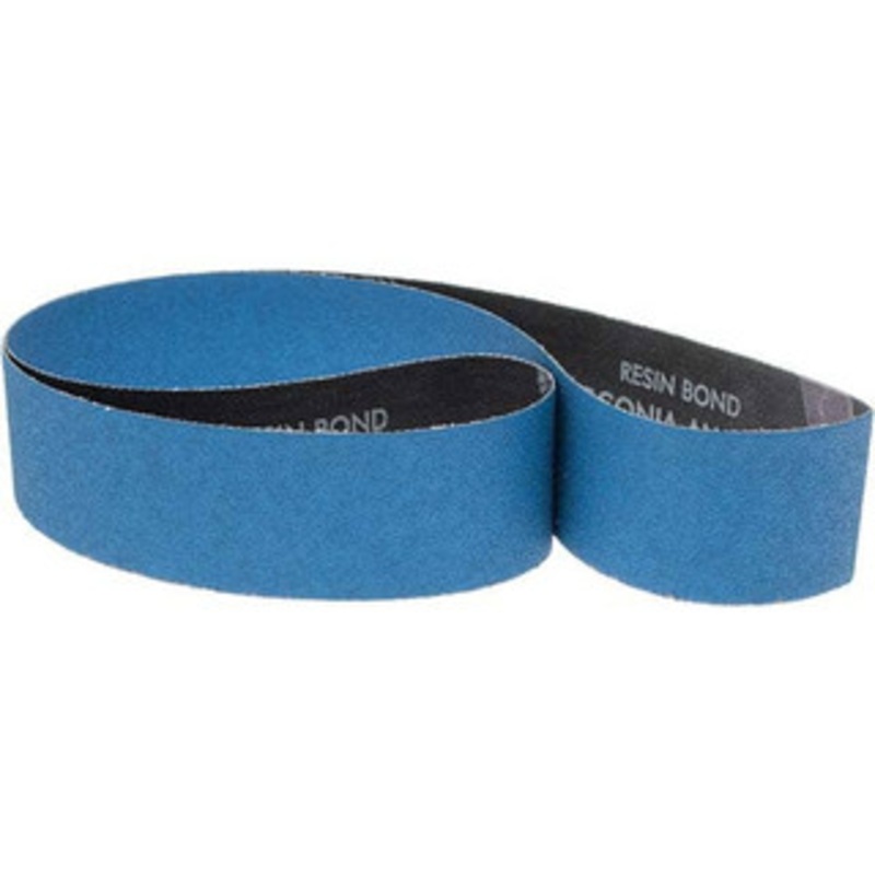 Norton 2 Wide x 48 OAL, 80 Grit, Zirconia Alumina Abrasive Belt Zirconia Alumina, Medium, Coated, X Weighted Cloth Backing, Series R823 78072728619 – 00466813
