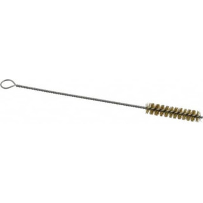PRO-SOURCE 2 Long x 7/16 Diam Brass Twisted Wire Bristle Brush Single Spiral, 8 OAL, 0.006 Wire Diam, 0.11 Shank Diam 05057 – 03716263
